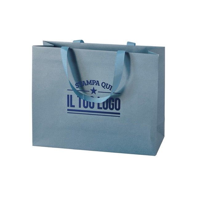 Shopper Carta Elegance Personalizzate con Maniglie in Gros Grain