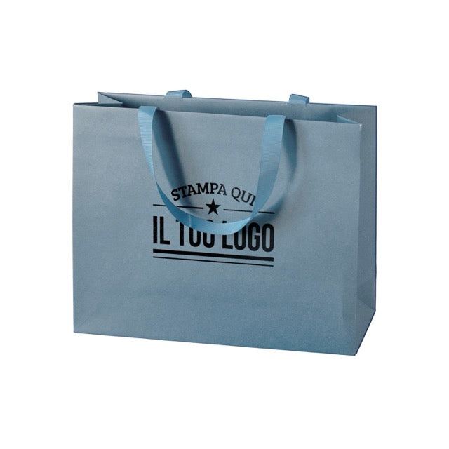 Shopper Carta Elegance Personalizzate con Maniglie in Gros Grain