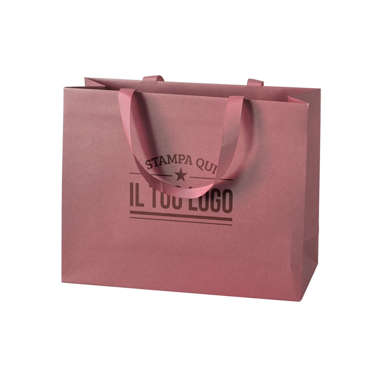 Shopper Carta Elegance Personalizzate con Maniglie in Gros Grain