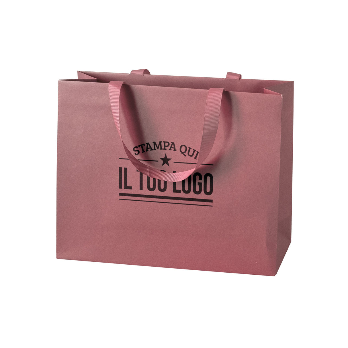 Shopper Carta Elegance Personalizzate con Maniglie in Gros Grain