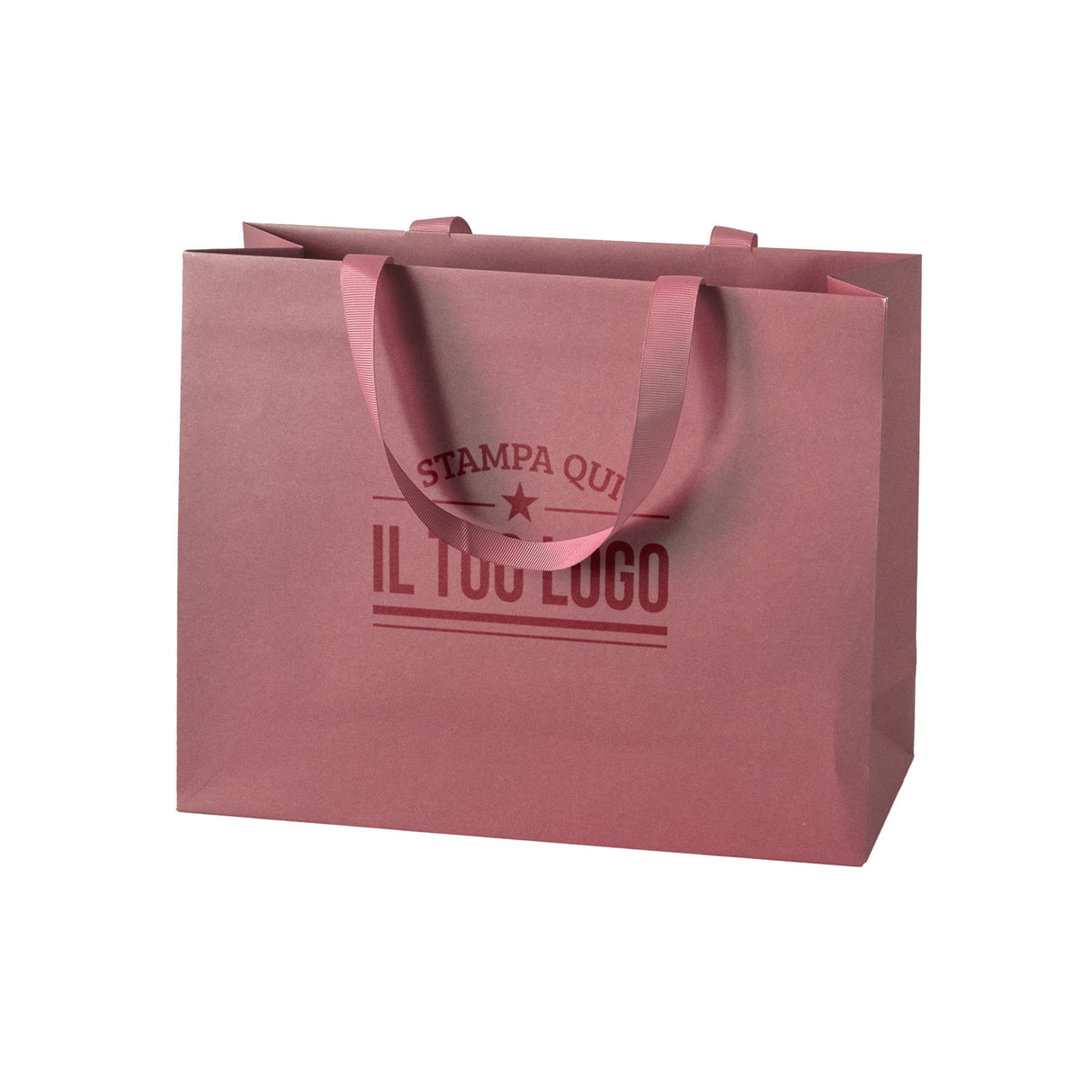 Shopper Carta Elegance Personalizzate con Maniglie in Gros Grain