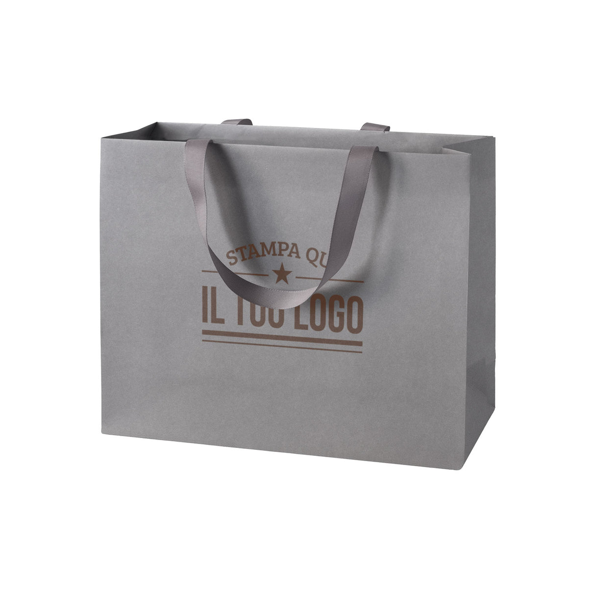 Shopper Carta Elegance Personalizzate con Maniglie in Gros Grain