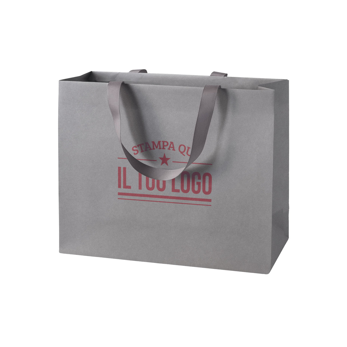 Shopper Carta Elegance Personalizzate con Maniglie in Gros Grain
