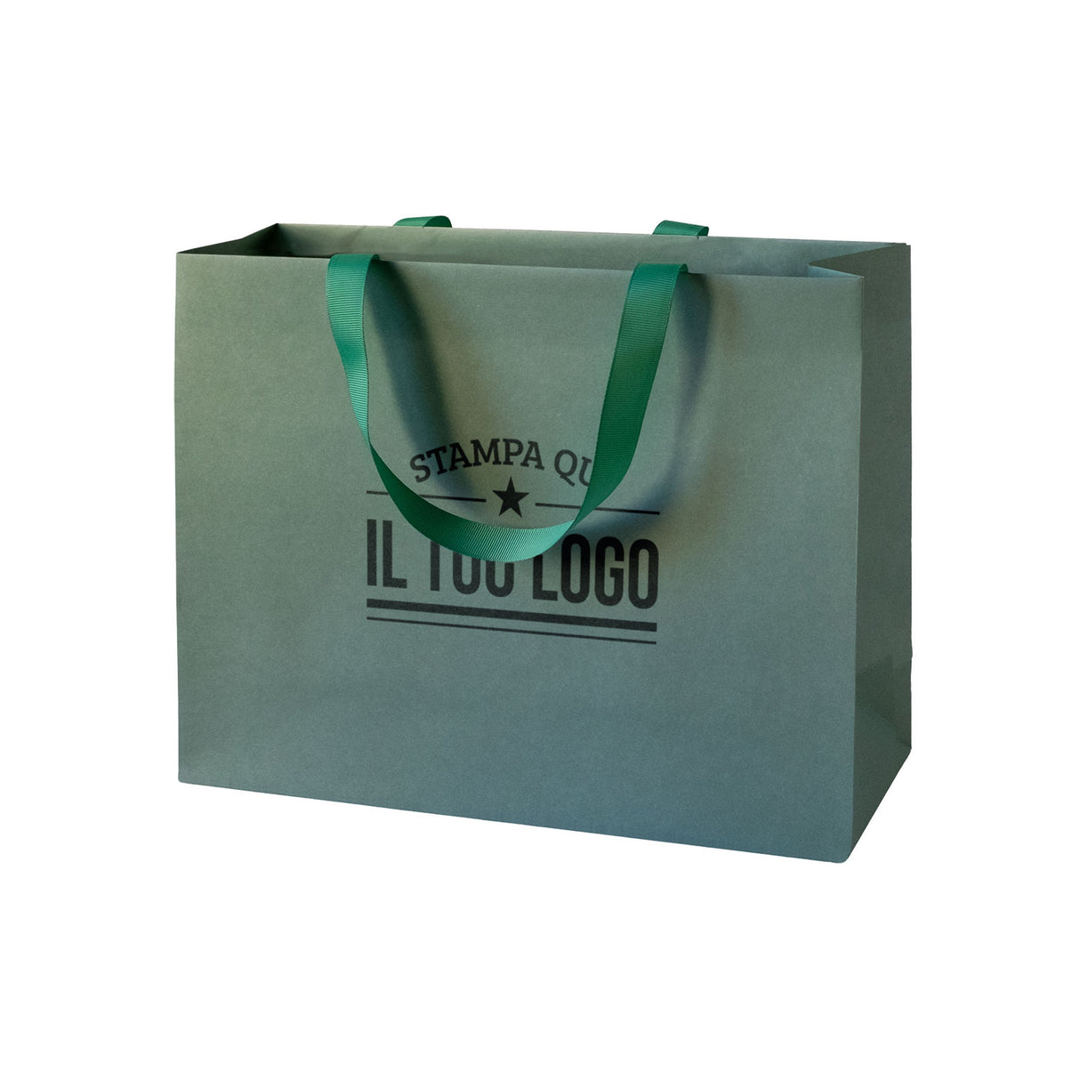 Shopper Carta Elegance Personalizzate con Maniglie in Gros Grain