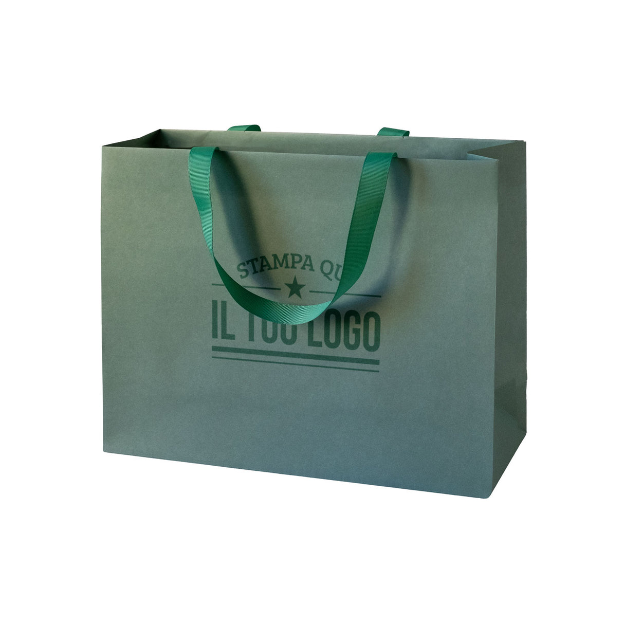 Shopper Carta Elegance Personalizzate con Maniglie in Gros Grain