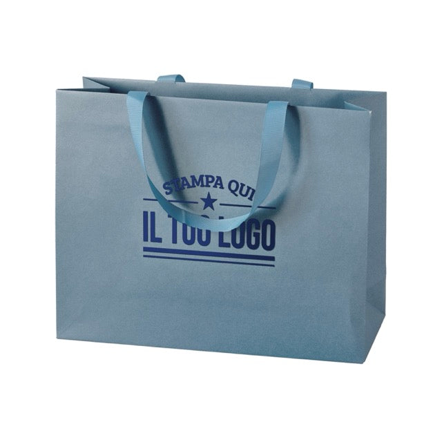 Shopper Carta Elegance Personalizzate con Maniglie in Gros Grain