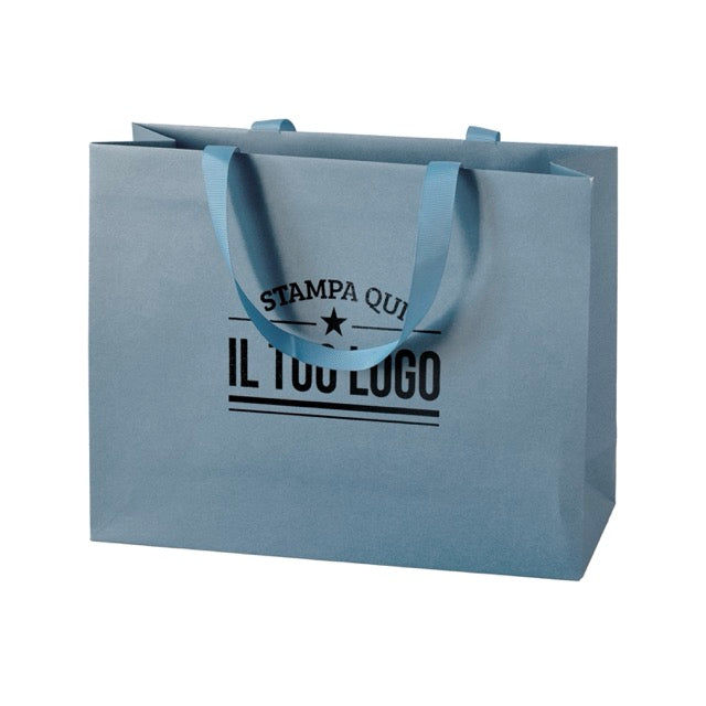 Shopper Carta Elegance Personalizzate con Maniglie in Gros Grain