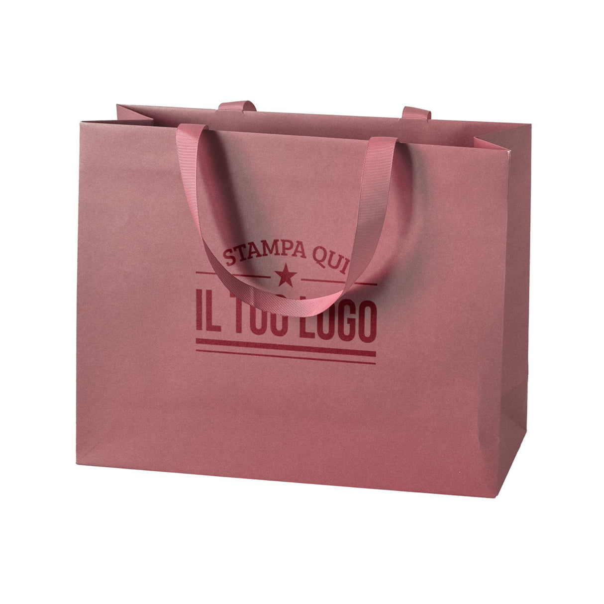 Shopper Carta Elegance Personalizzate con Maniglie in Gros Grain