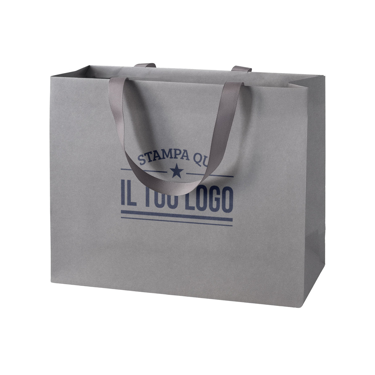 Shopper Carta Elegance Personalizzate con Maniglie in Gros Grain