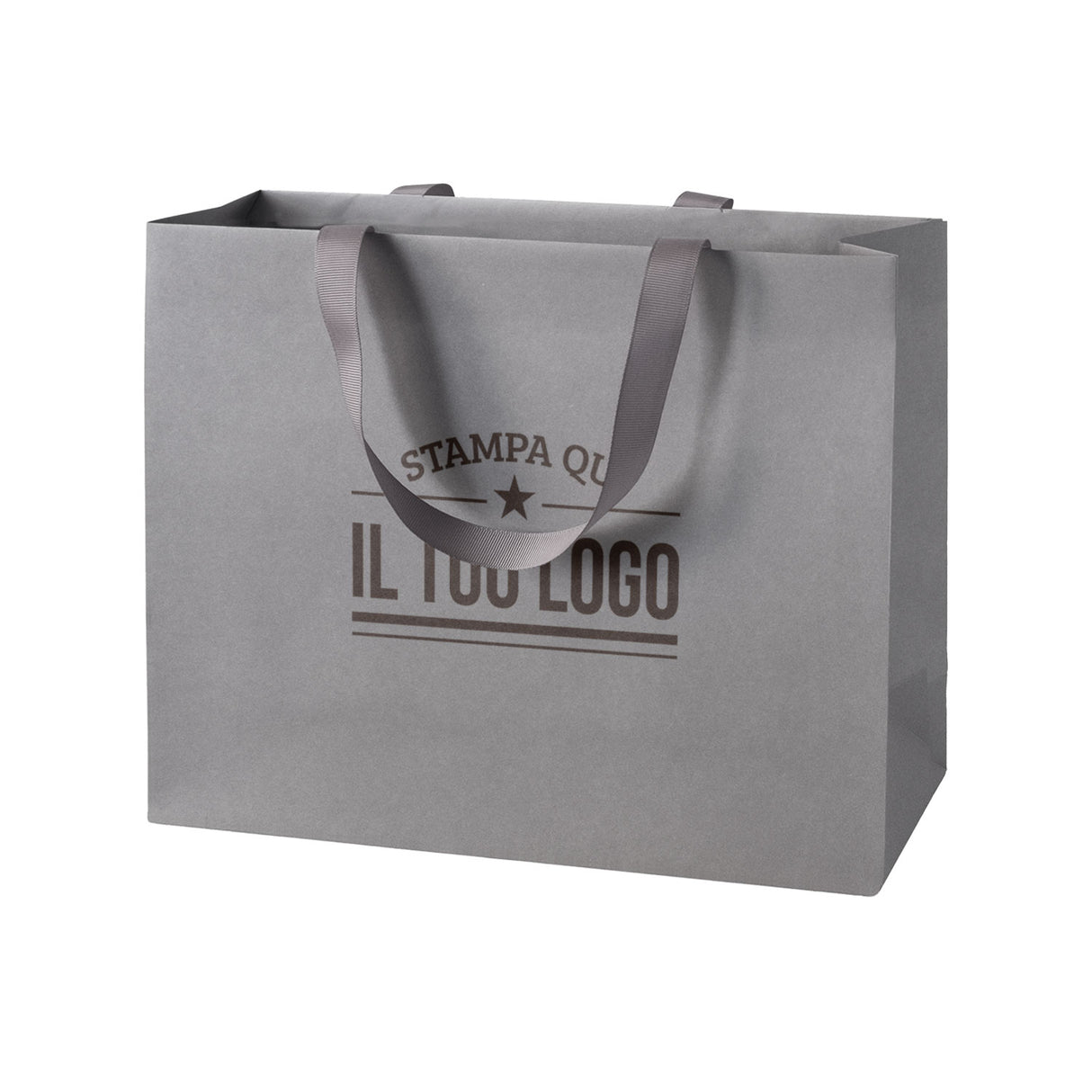 Shopper Carta Elegance Personalizzate con Maniglie in Gros Grain