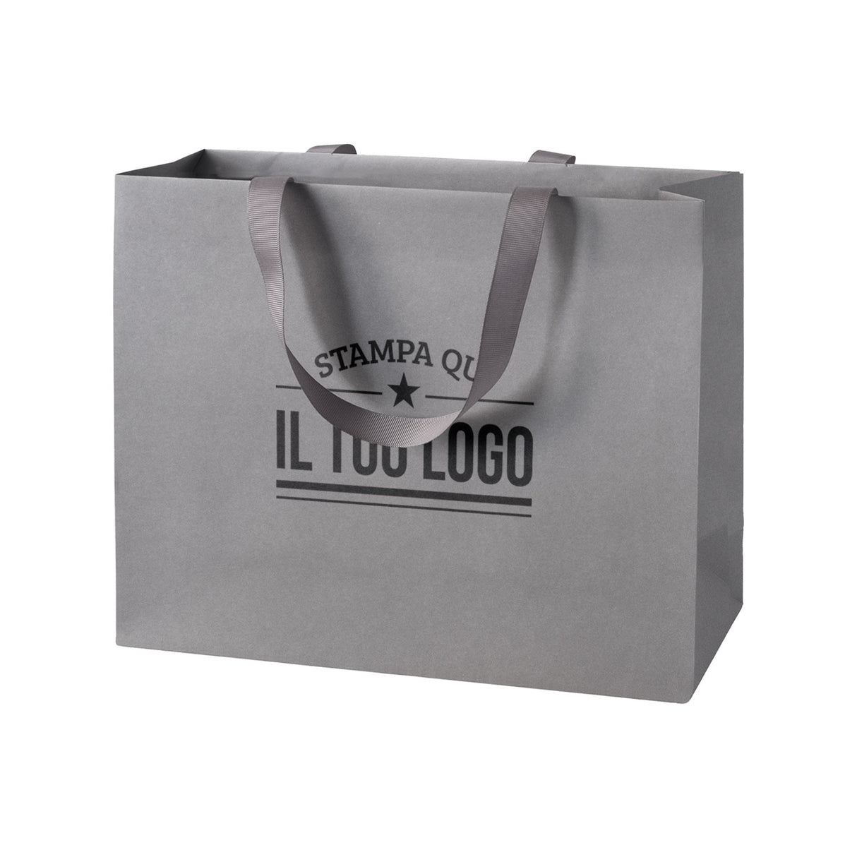Shopper Carta Elegance Personalizzate con Maniglie in Gros Grain