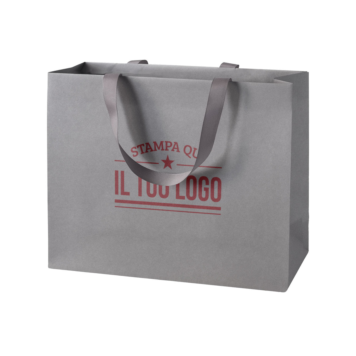 Shopper Carta Elegance Personalizzate con Maniglie in Gros Grain