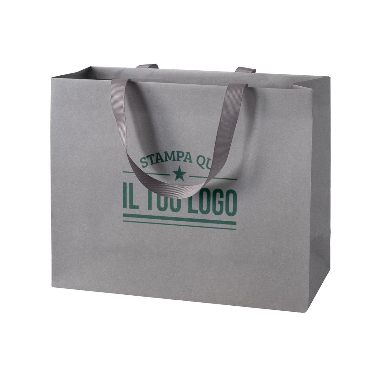 Shopper Carta Elegance Personalizzate con Maniglie in Gros Grain