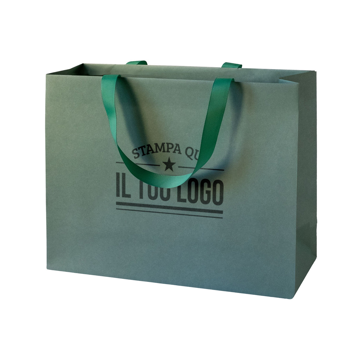 Shopper Carta Elegance Personalizzate con Maniglie in Gros Grain
