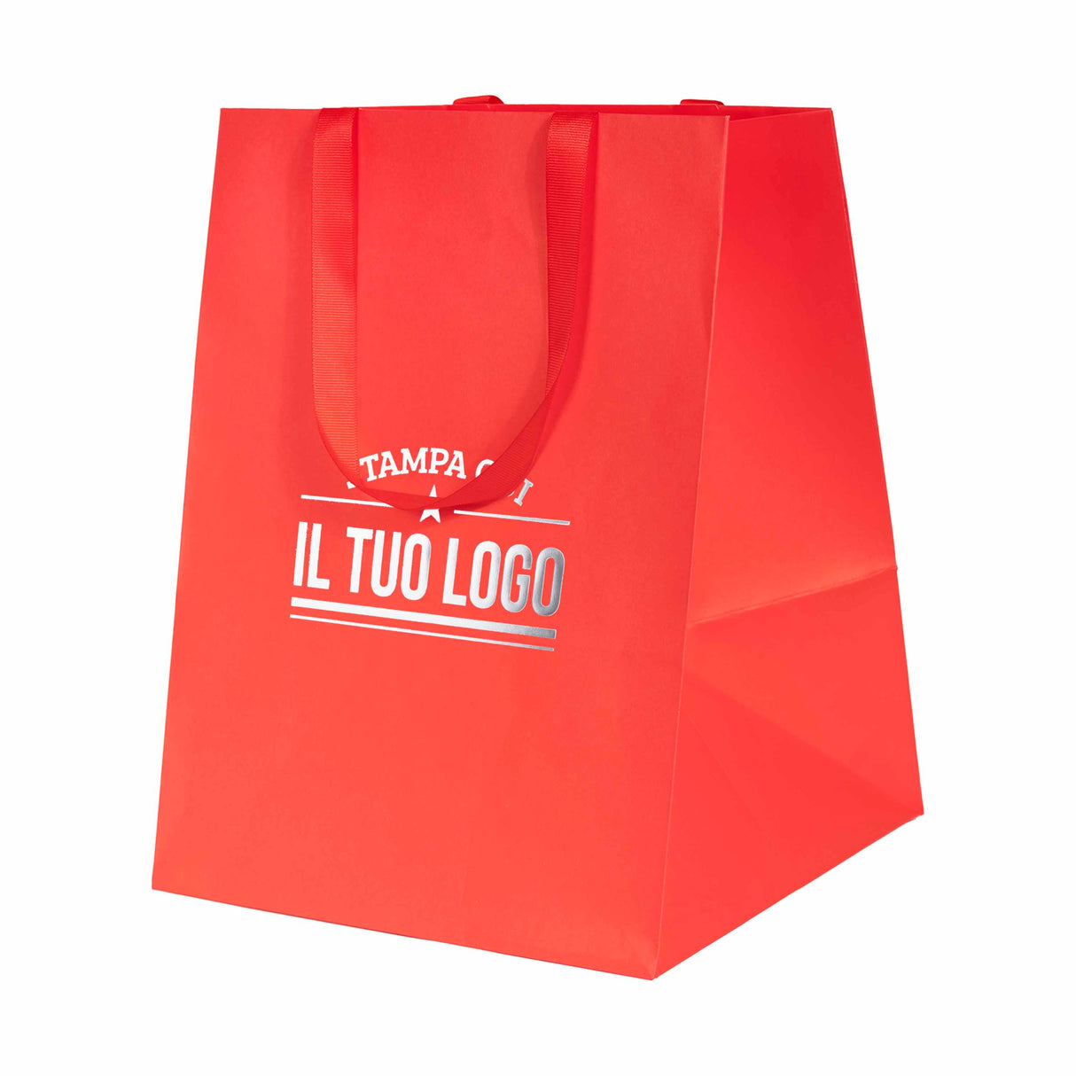 Shopper Carta Elegance manico Gros Grain Fondo Largo Personalizzabile a Caldo
