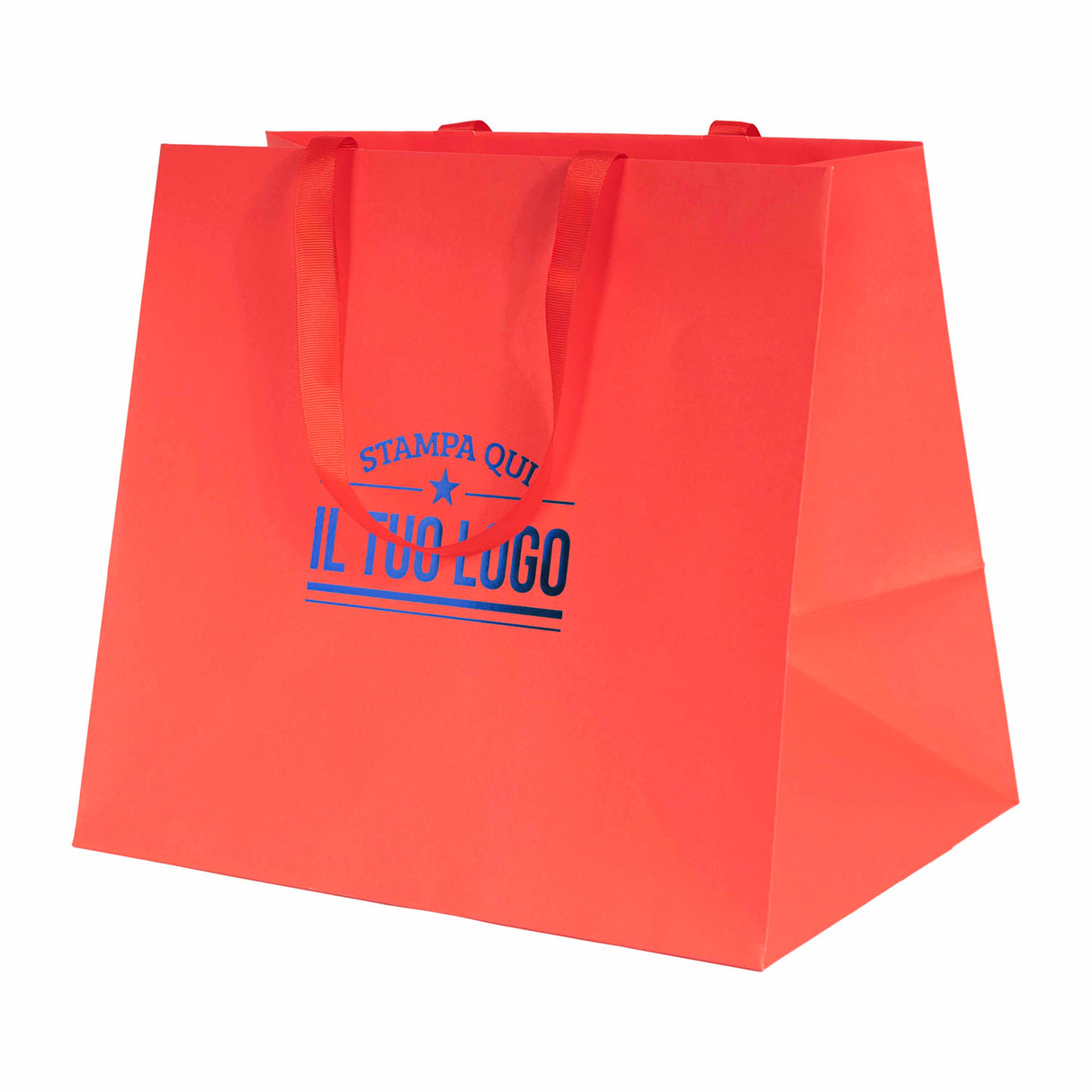 Shopper Carta Elegance manico Gros Grain Fondo Largo Personalizzabile a Caldo