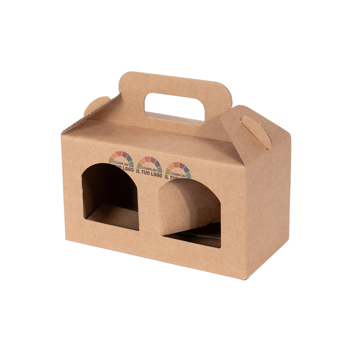 Boîtes kraft porte-pots 2 emplacements personnalisables