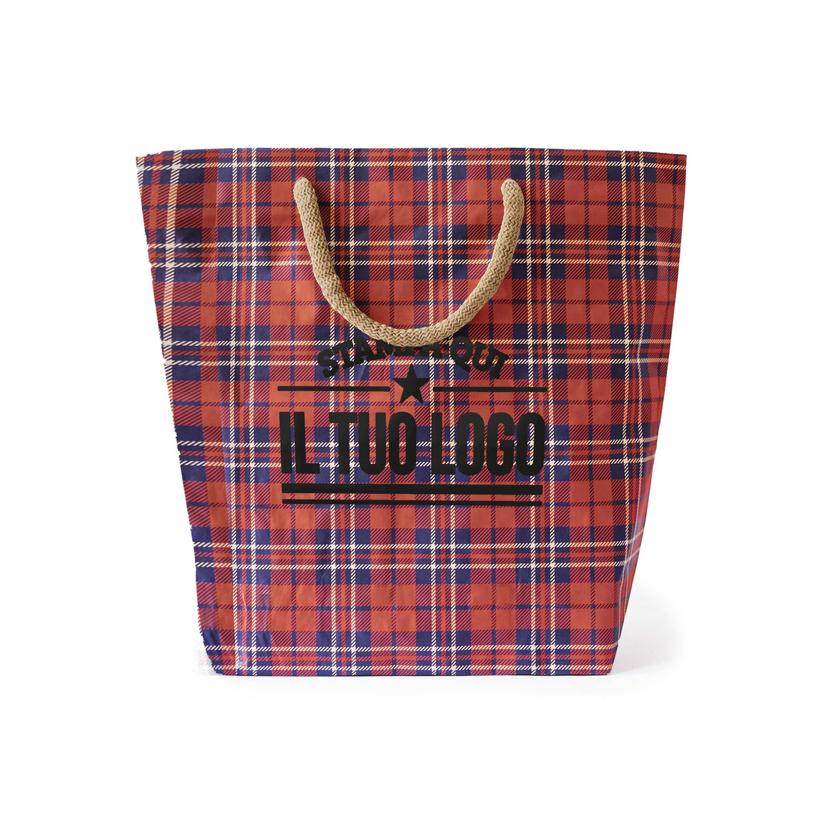 Shopper Carta Cemento Tartan Personalizzate con Logo