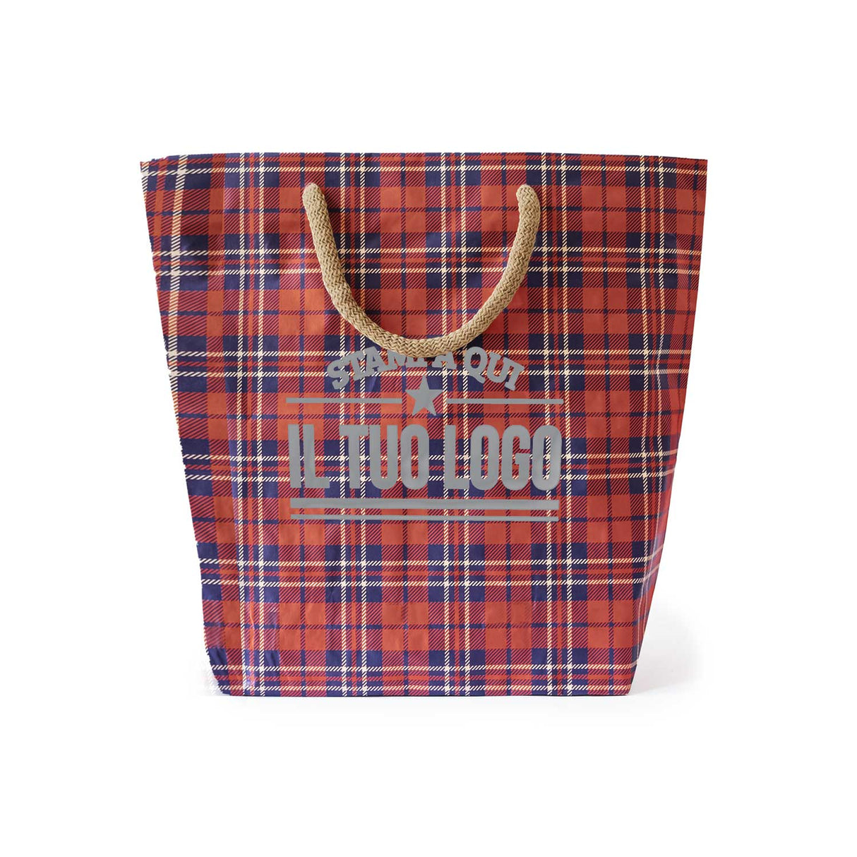 Shopper Carta Cemento Tartan Personalizzate con Logo