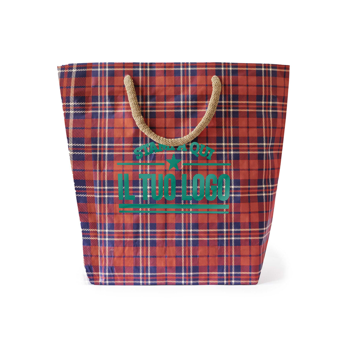 Shopper Carta Cemento Tartan Personalizzate con Logo