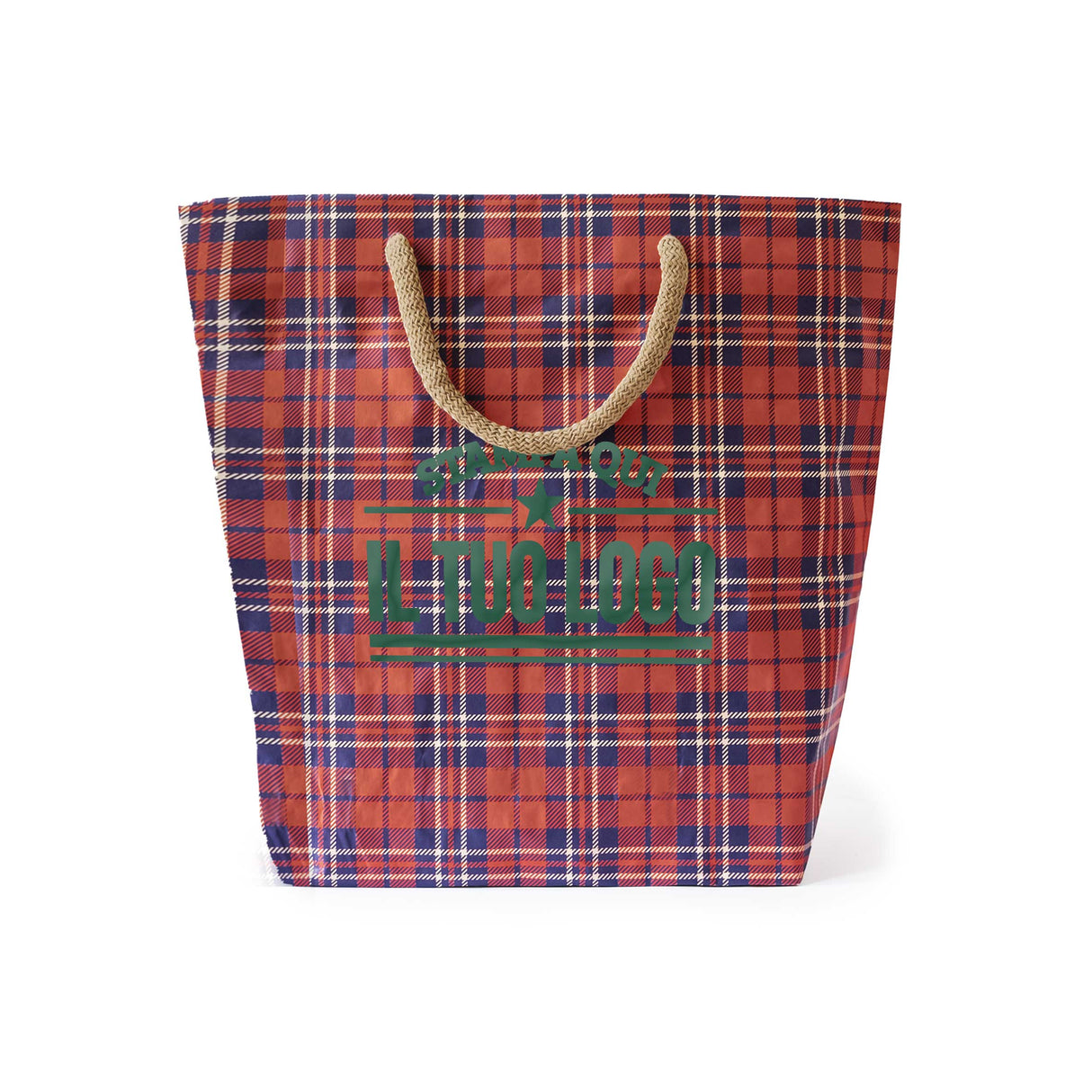 Shopper Carta Cemento Tartan Personalizzate con Logo