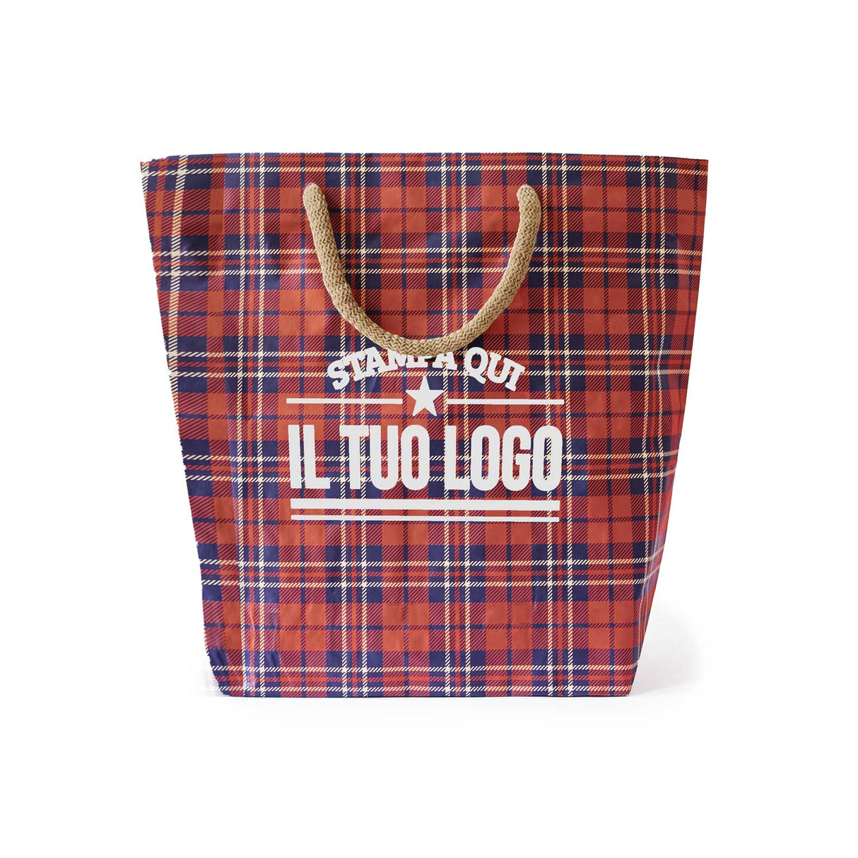 Shopper Carta Cemento Tartan Personalizzate con Logo
