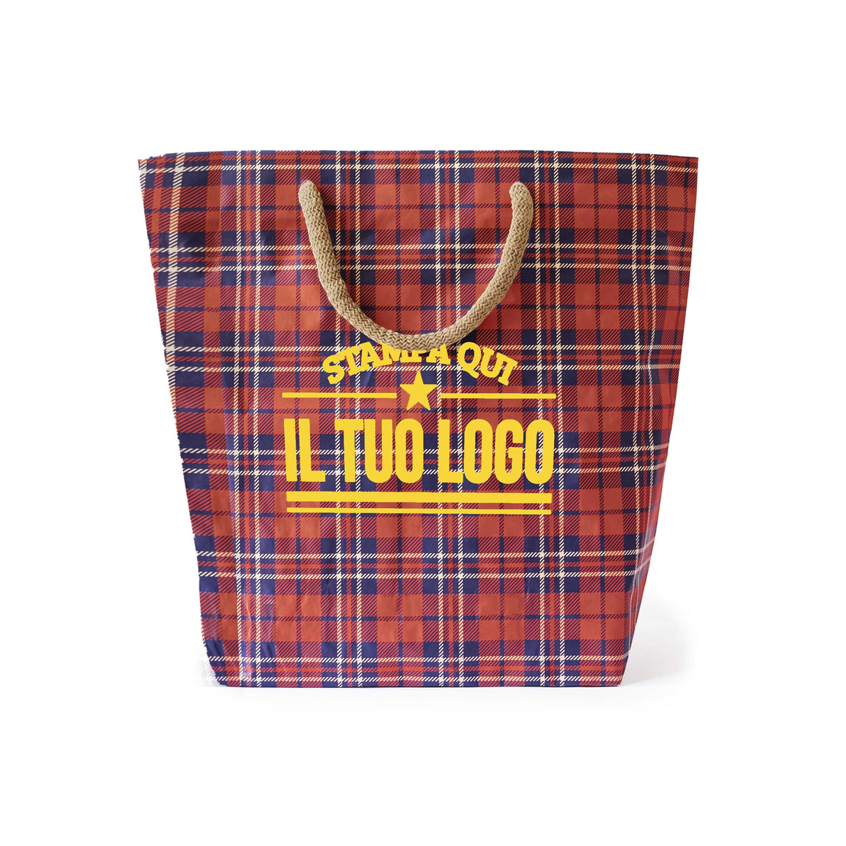 Shopper Carta Cemento Tartan Personalizzate con Logo