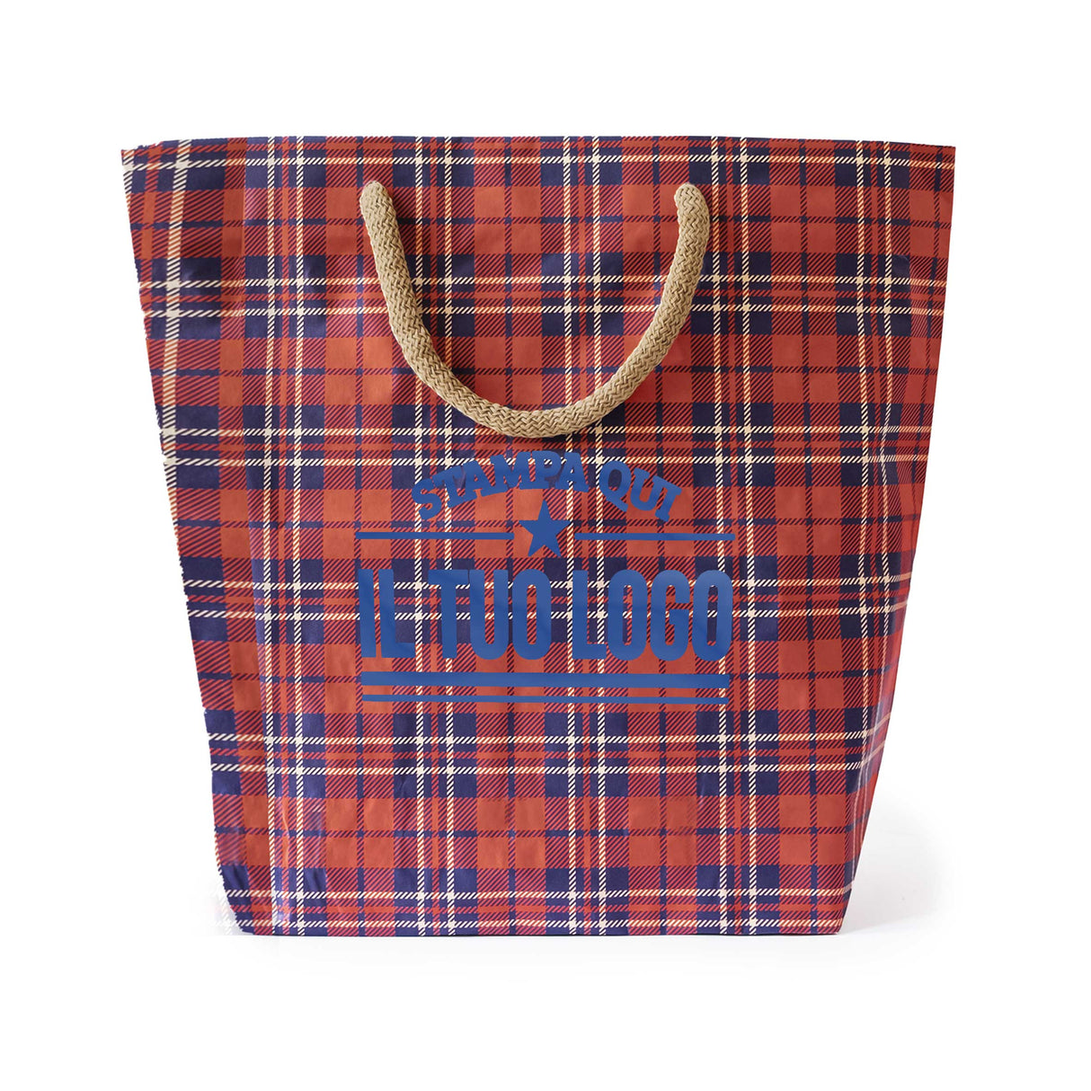 Shopper Carta Cemento Tartan Personalizzate con Logo