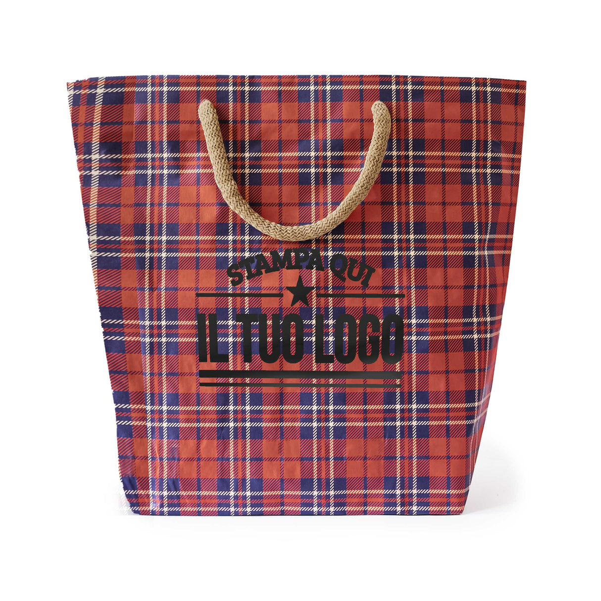 Shopper Carta Cemento Tartan Personalizzate con Logo