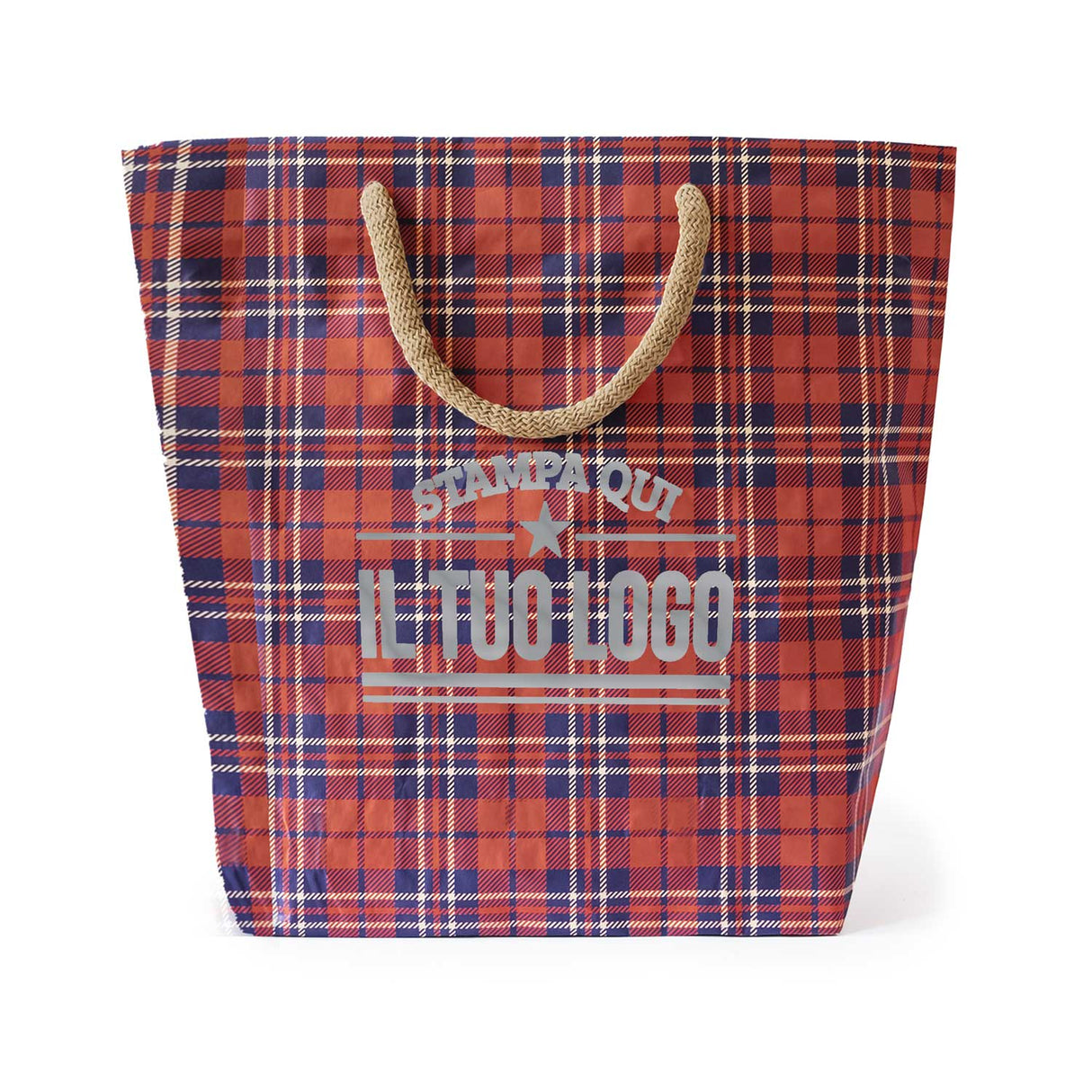 Shopper Carta Cemento Tartan Personalizzate con Logo
