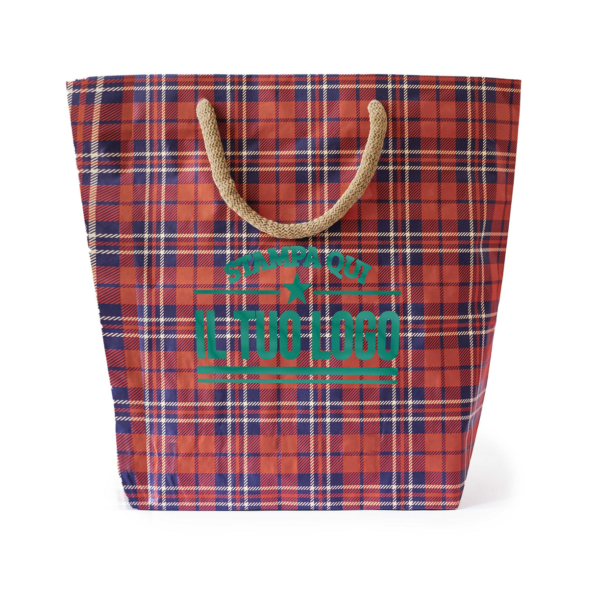 Shopper Carta Cemento Tartan Personalizzate con Logo