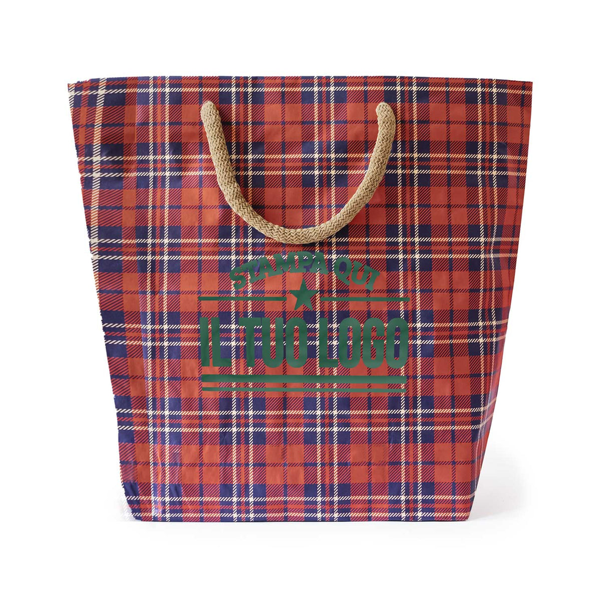Shopper Carta Cemento Tartan Personalizzate con Logo