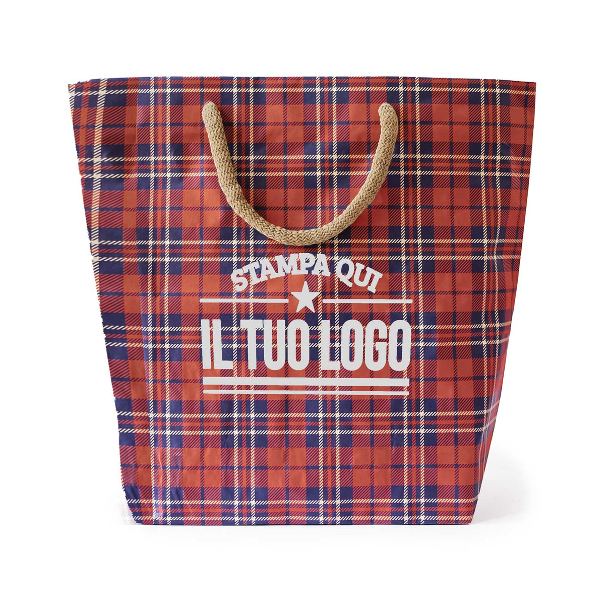 Shopper Carta Cemento Tartan Personalizzate con Logo