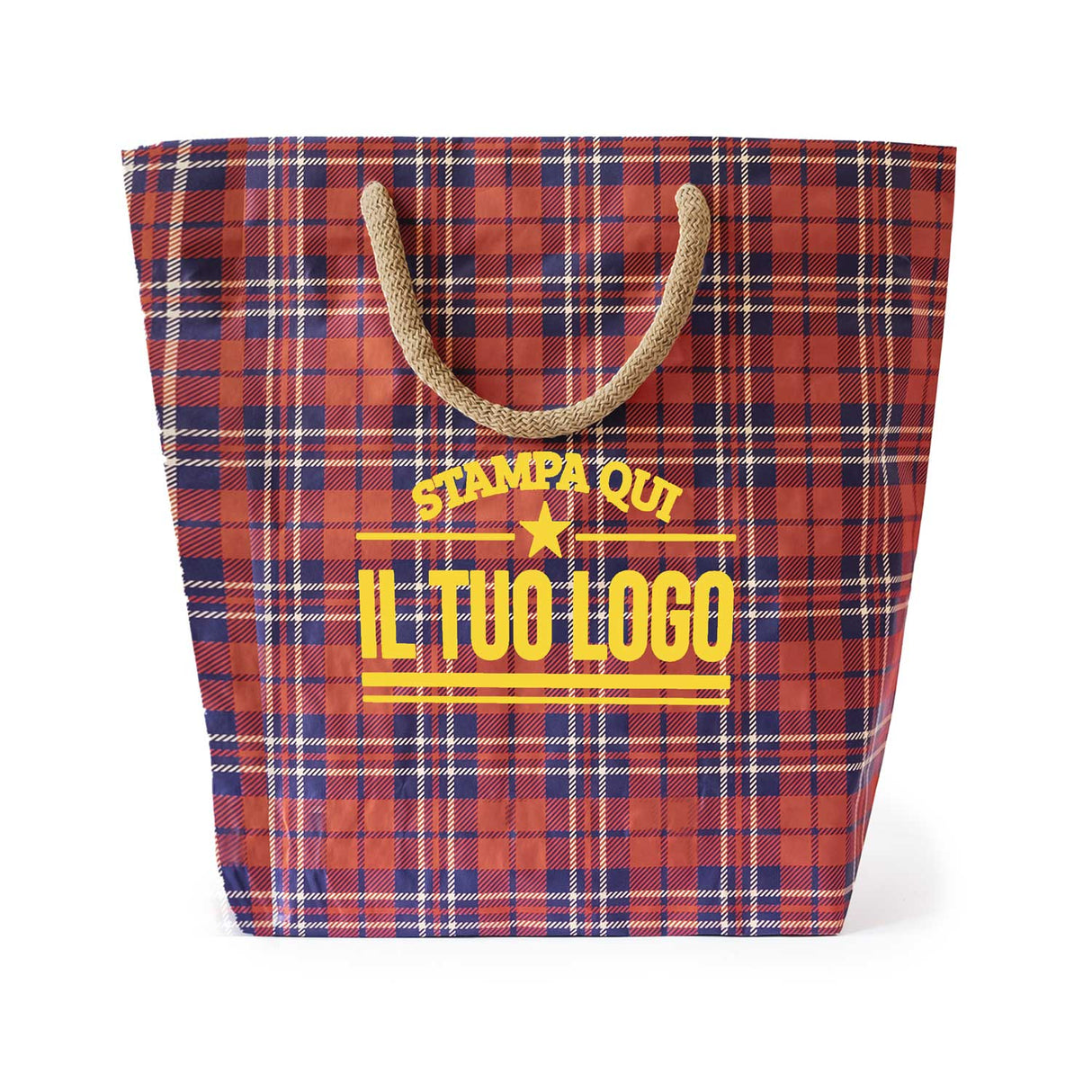 Shopper Carta Cemento Tartan Personalizzate con Logo