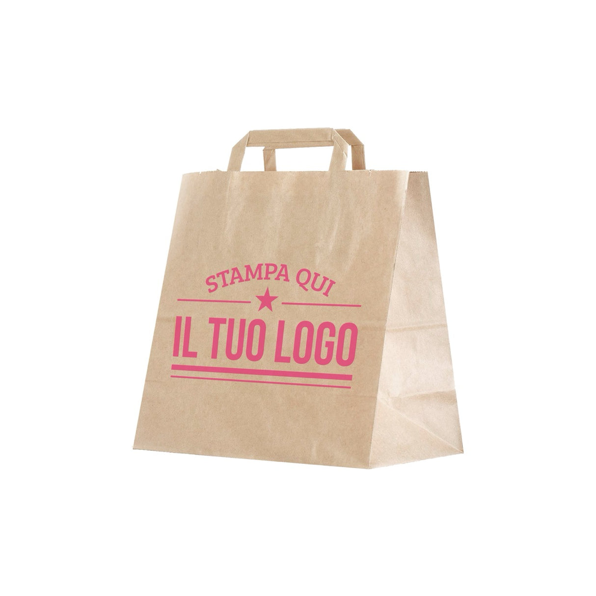 Sac shopping à fond large avec poignées plates personnalisable