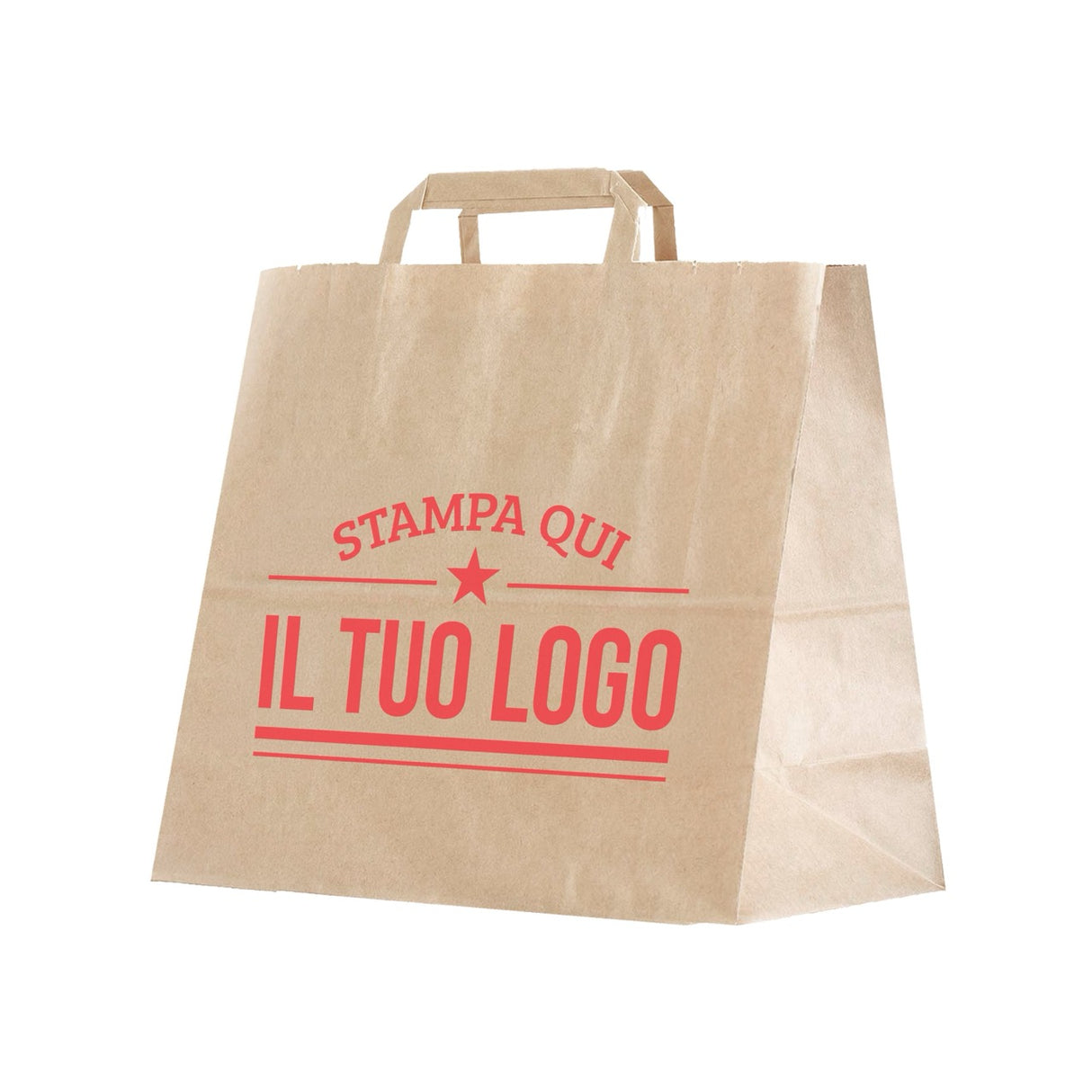Sac shopping à fond large avec poignées plates personnalisable