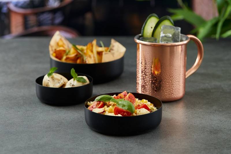 Set Ciotole Nere in Acciaio