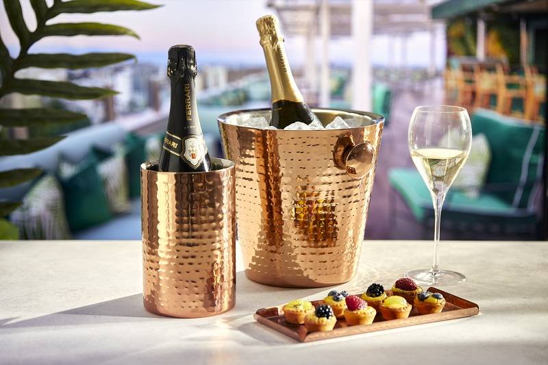 Glacette color rame in acciaio martellato colore