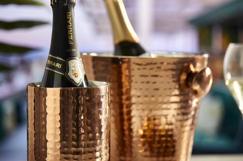 Glacette color rame in acciaio martellato colore