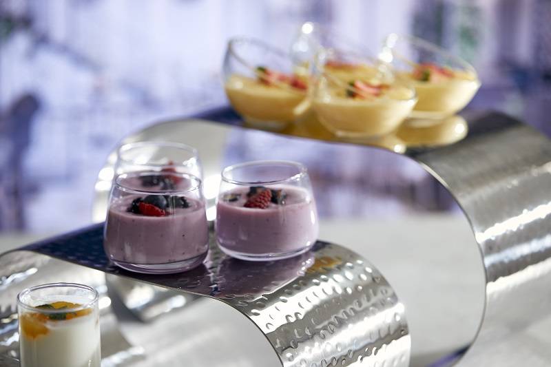 Set 3 alzatine in acciaio martellato finitura