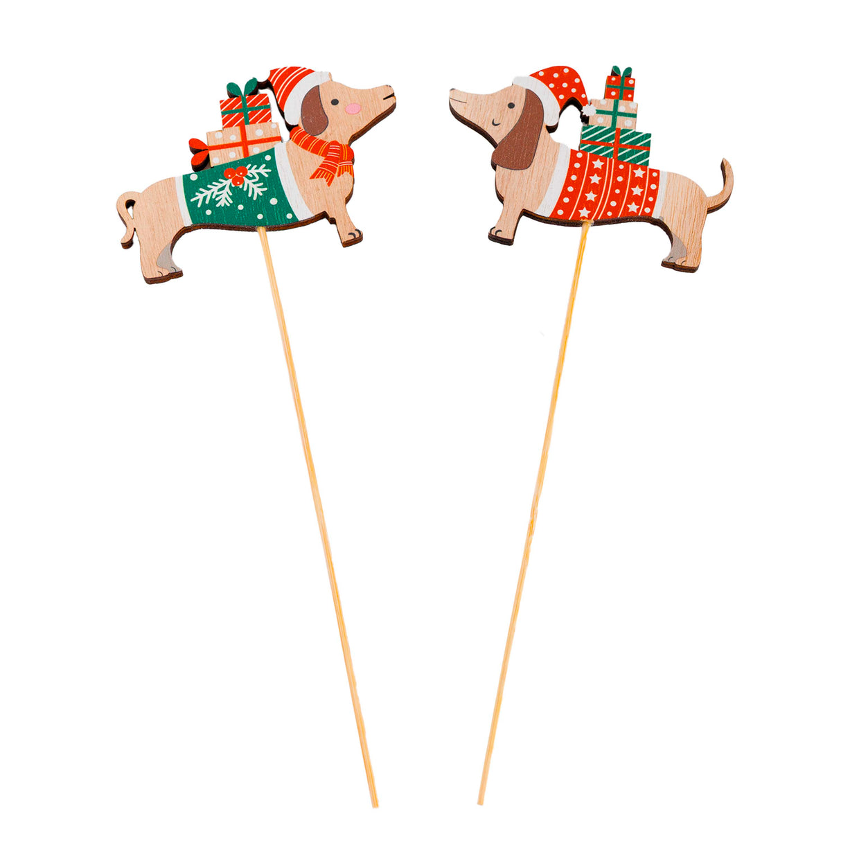 PICK LEGNO SET DA 12 CON BASSOTTO