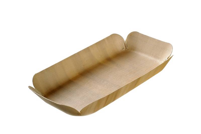 Vassoio rettangolare in legno balsa biodegradabile