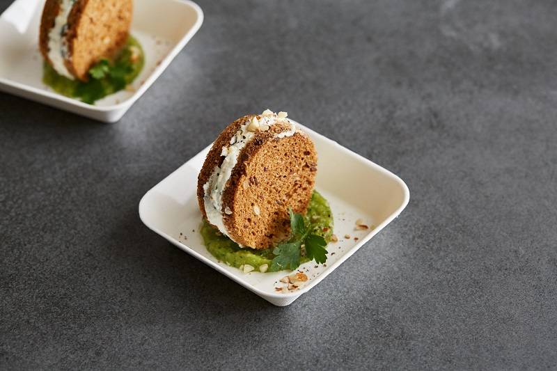 Finger food vassoietto quadrato in polpa di cellulosa