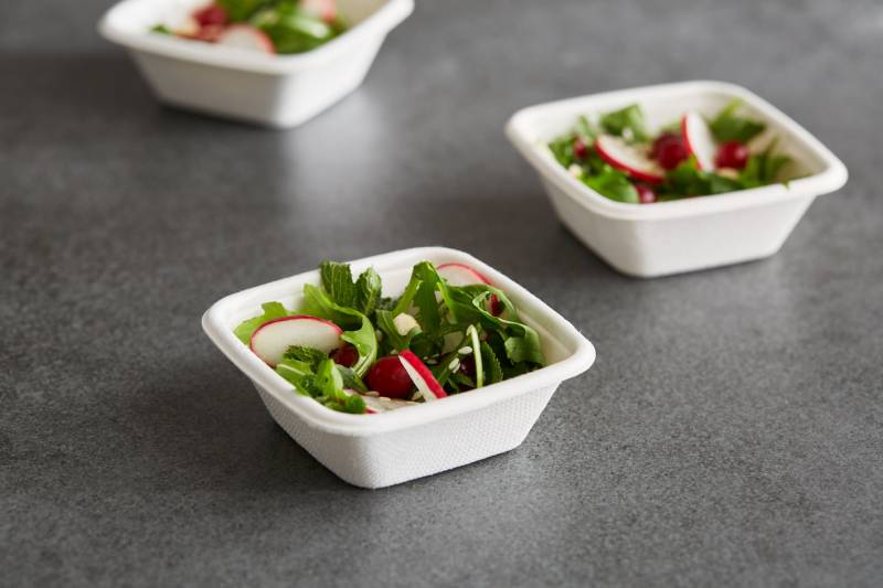 Finger food ciotolina quadrata in polpa di celluosa