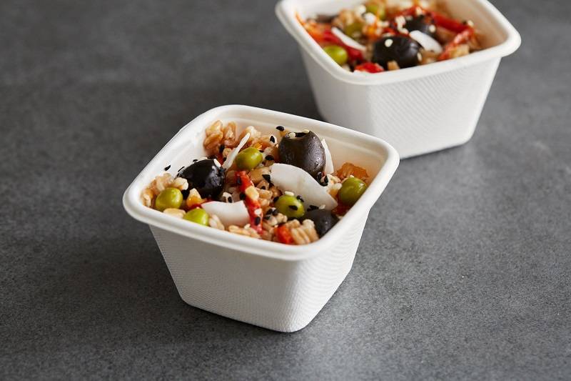 Ciotola quadrata Finger Food in polpa di cellulosa