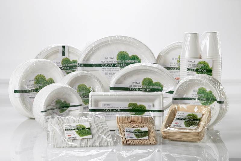 Piatto bio rotondo in polpa di cellulosa compostabile