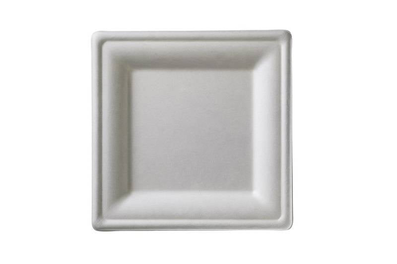 Piatto bio quadrato in polpa di cellulosa
