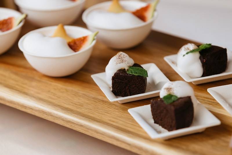 Finger food quadrato in polpa di cellulosa