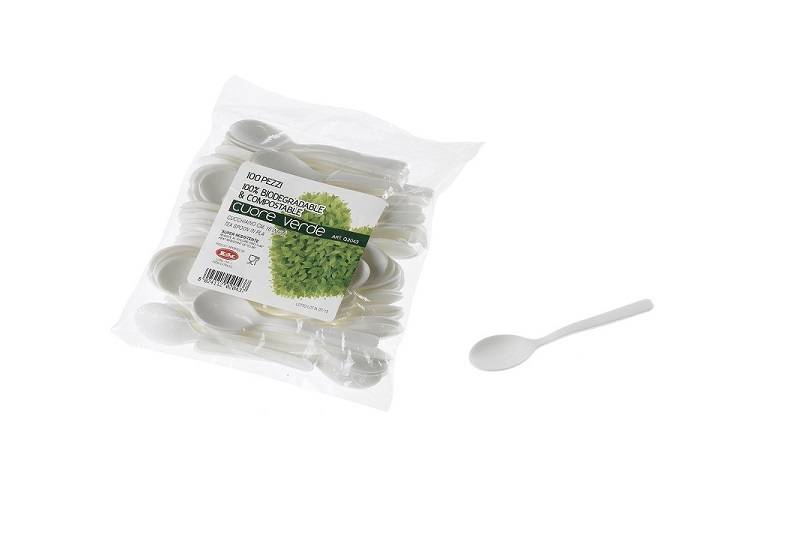 Cucchiaino bio in fibra di mais CPLA biodegradabile
