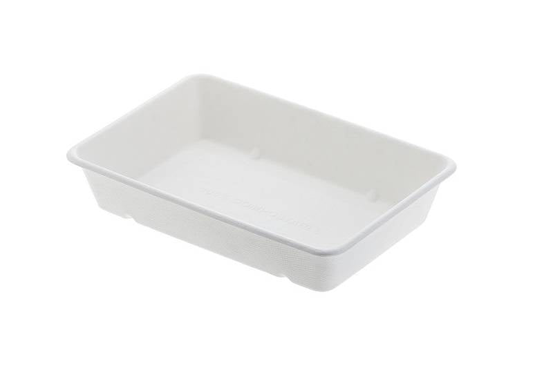 Vassoio fondo rettangolare in polpa di cellulosa